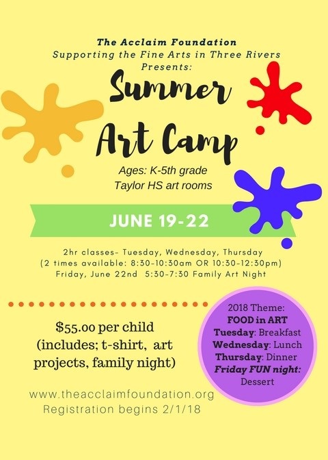 summer art camp information